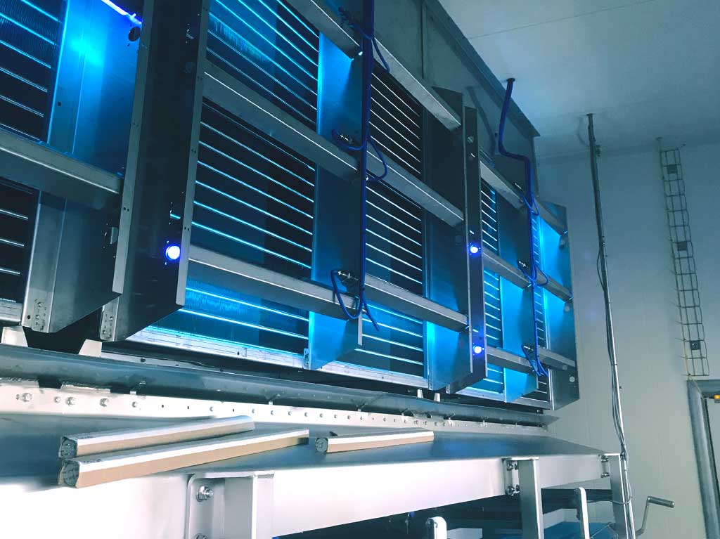 UVC-Lampen verwerkt in een verdamper